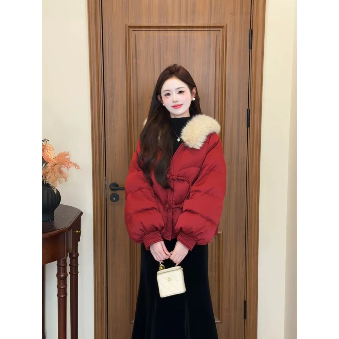 【初晴-外套】<77>新中式毛领面包羽绒服XMZH10980