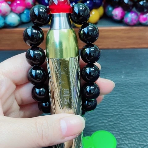 玛瑙未镶嵌手饰黑金血离子14