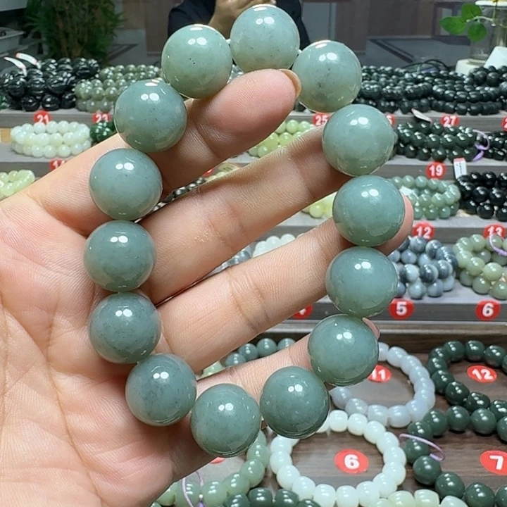 未镶嵌手链和田玉新疆且末蓝青花卡16
