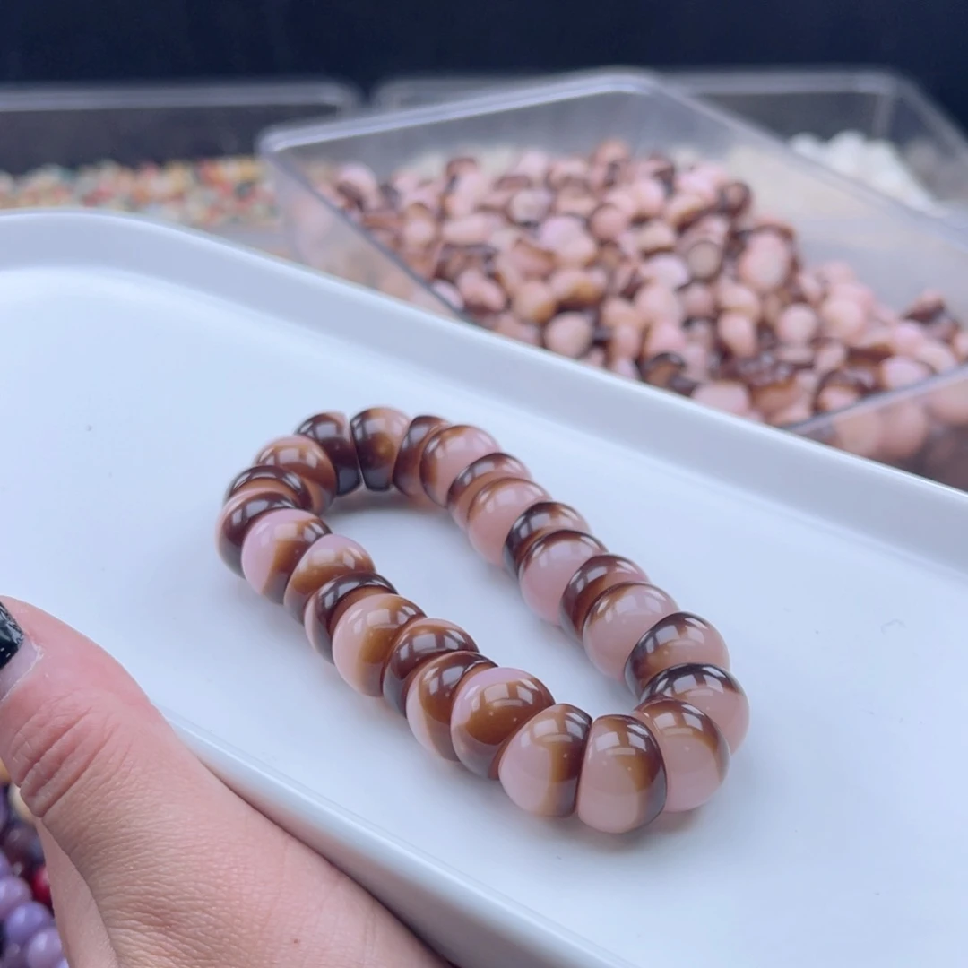 白玉菩提吊坠a14.75mm25颗。粉粉生椰