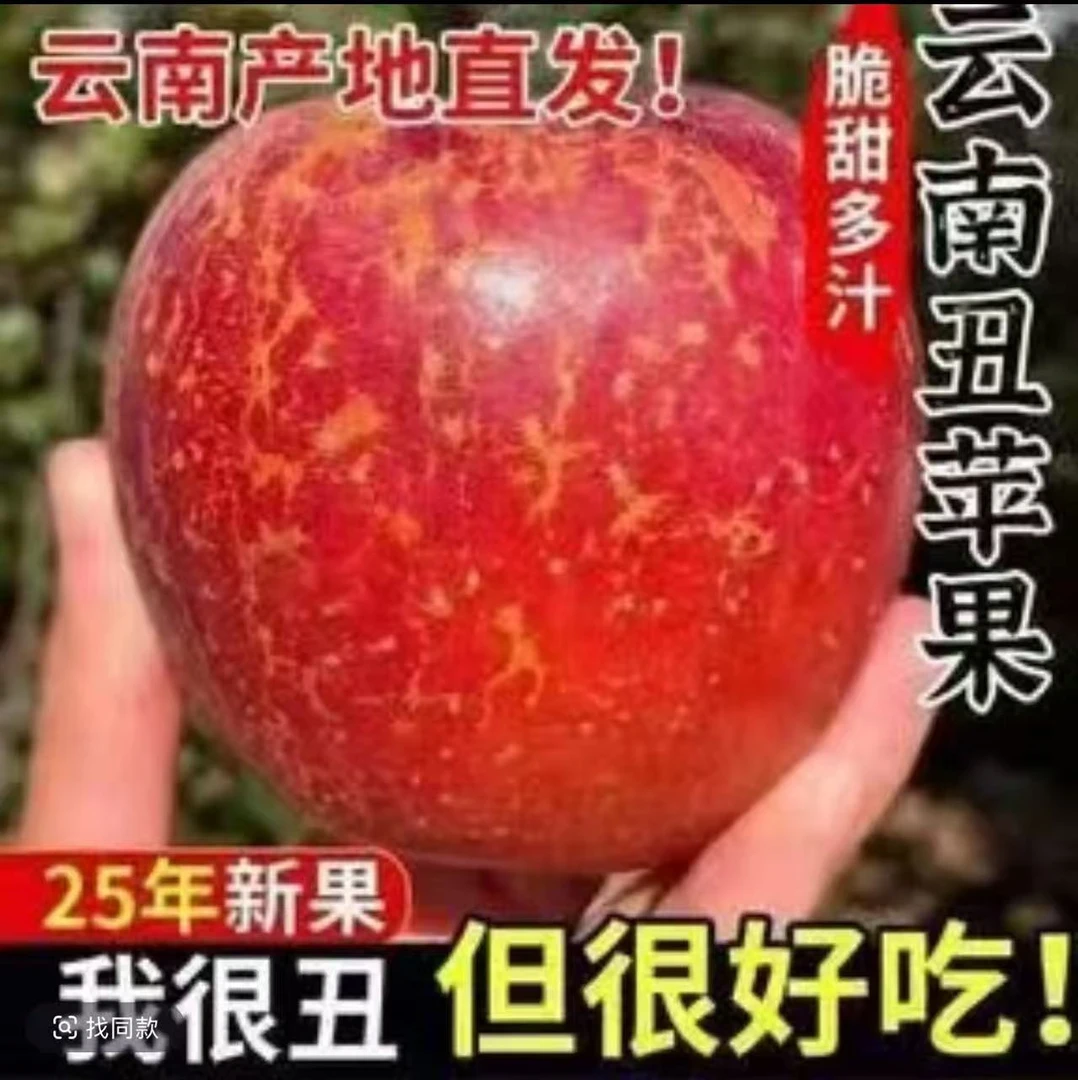 云南昭通丑苹果早期红富士脆爽多汁新鲜现摘水果