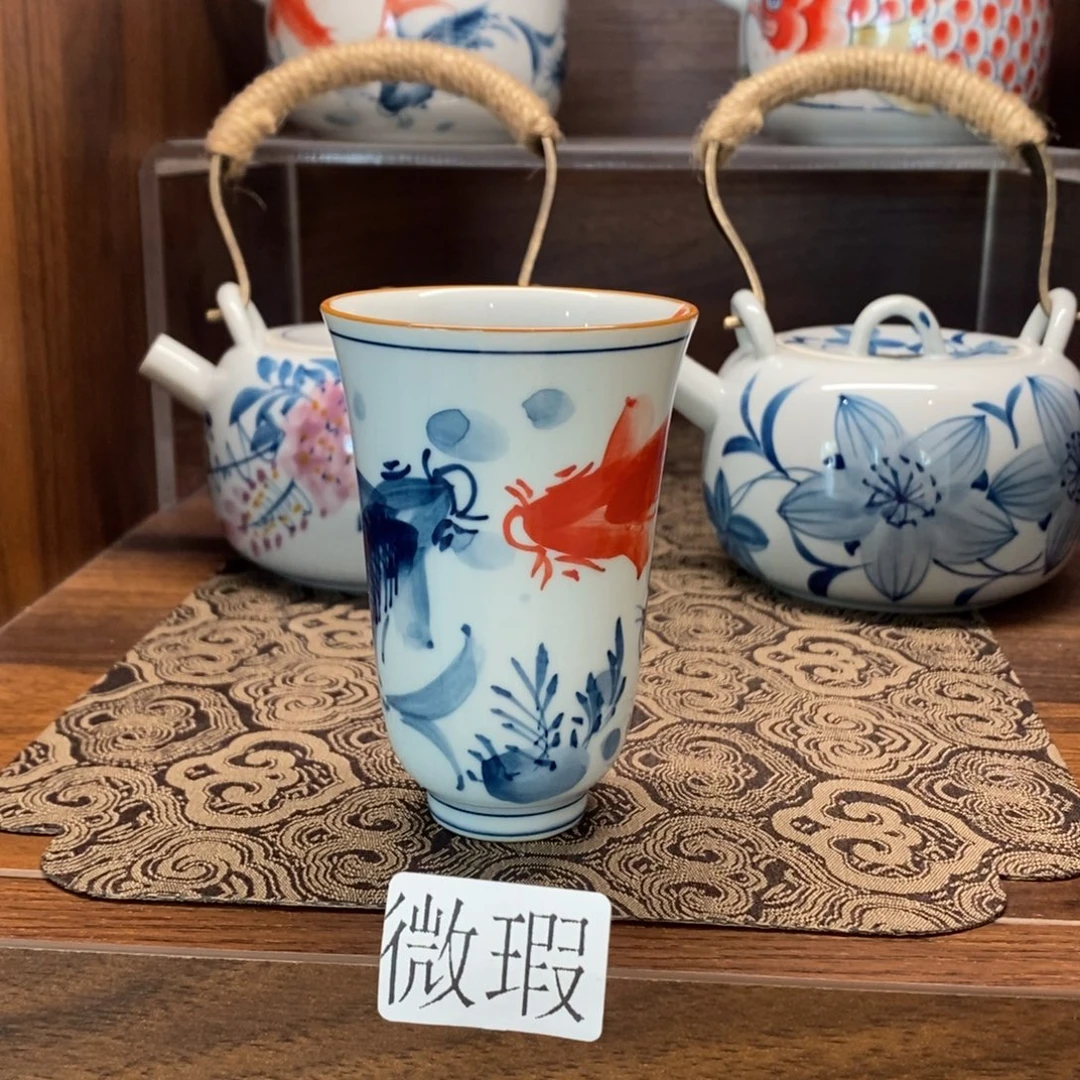 釉下手绘茶具微瑕