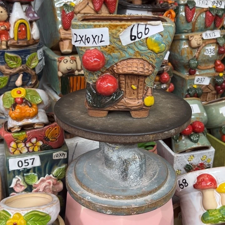 紫砂花盆粗陶材质多肉花盆