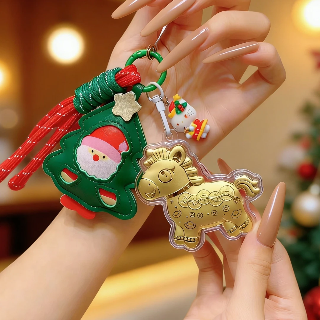 圣诞马上发财钥匙扣手机挂包包挂