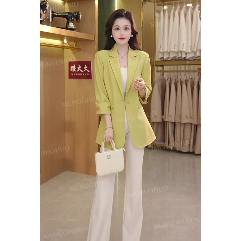 2025春夏新款气质薄款通勤简约版七分袖时尚休闲韩版西装