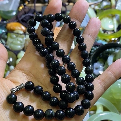 未镶嵌蛇纹石玉手链