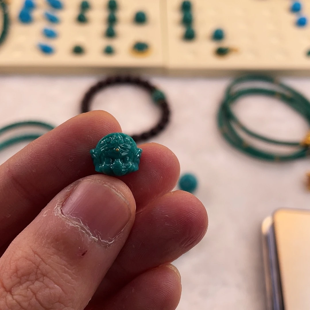 迪***丫绿松石未镶嵌耳饰