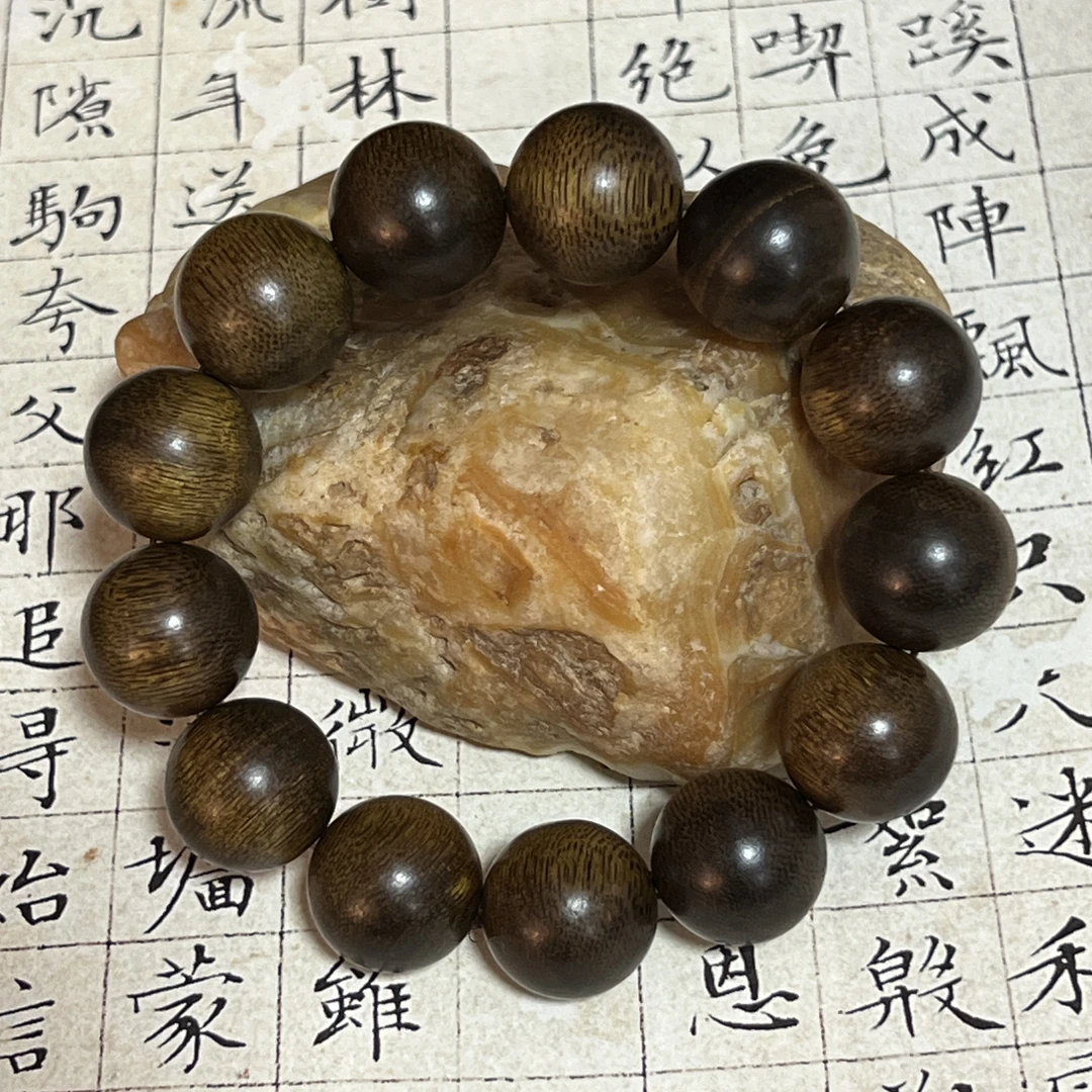 Z-428【海南玉化绿棋】沉香单圈印18mm、48g