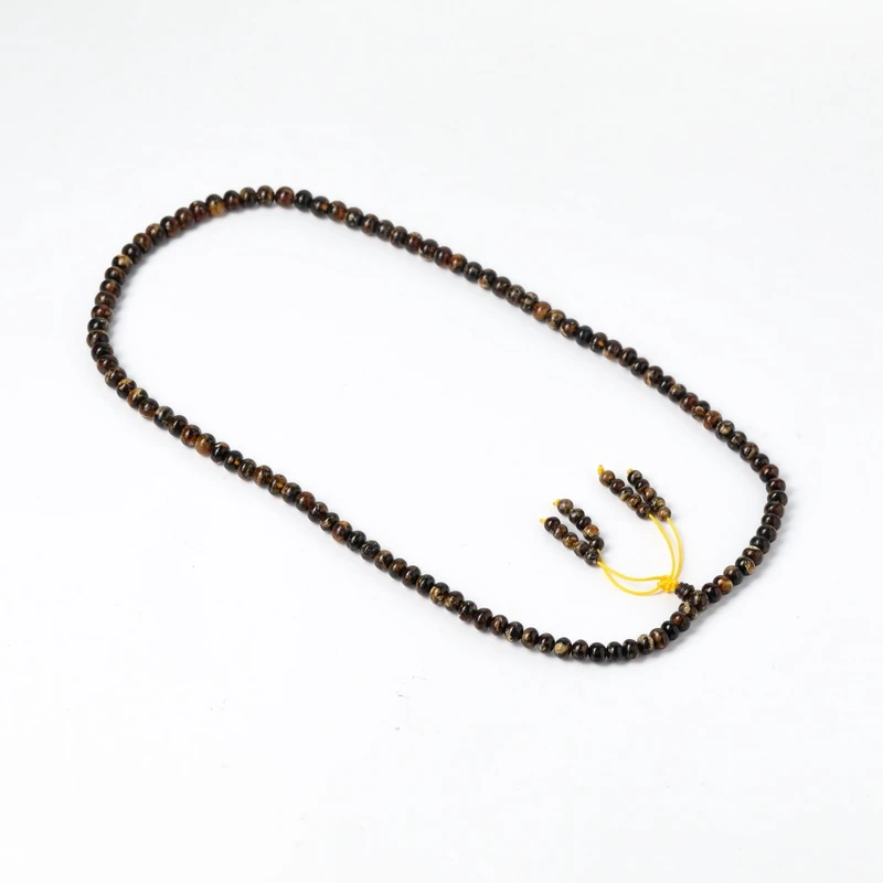 [迟锐精选]6mm+抚顺天然琥珀花珀念珠盘手串 约6mm  CJHP015