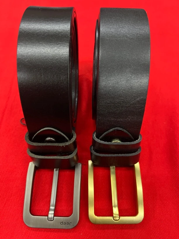 男式头层牛皮针扣皮带