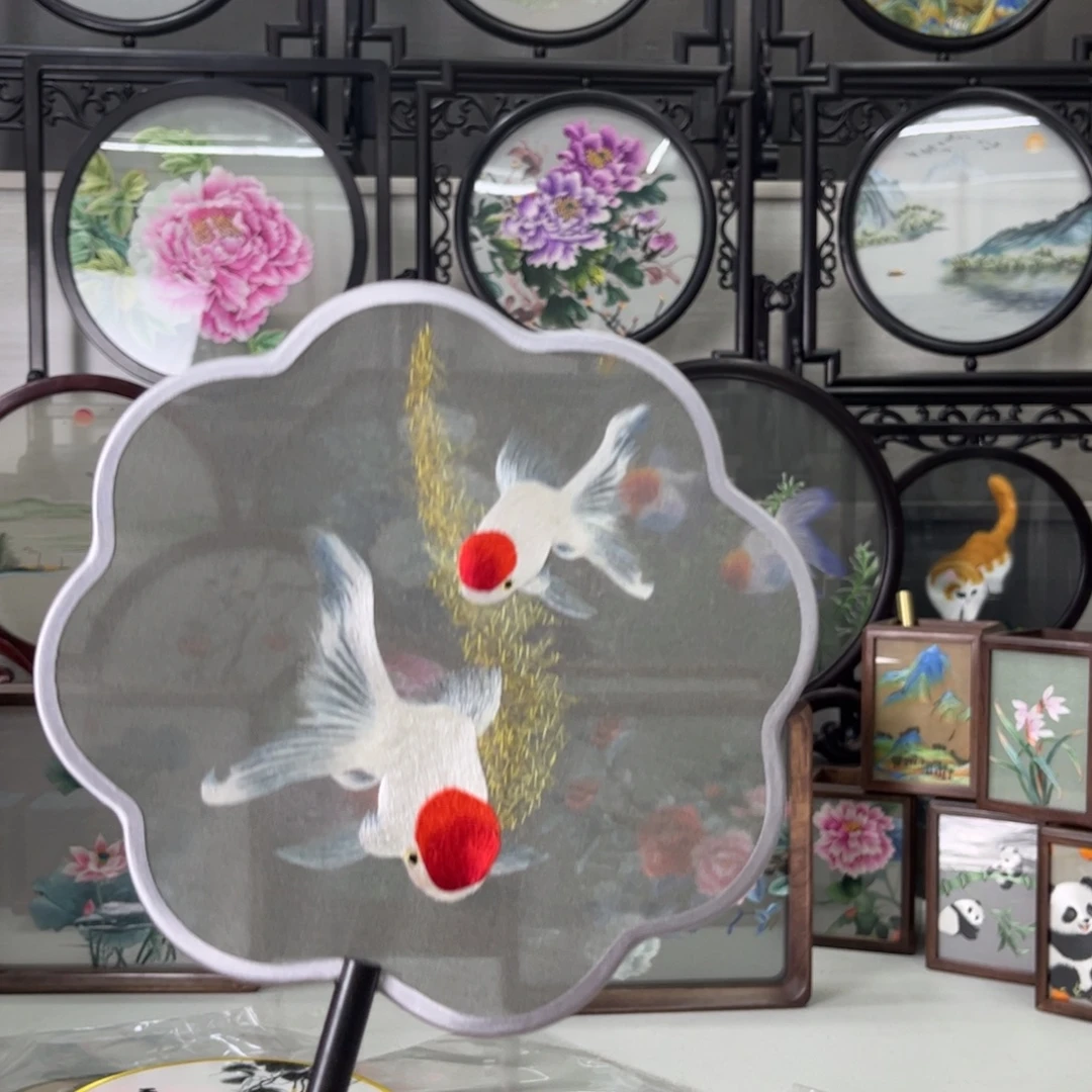 织绣苏绣双面绣扇子