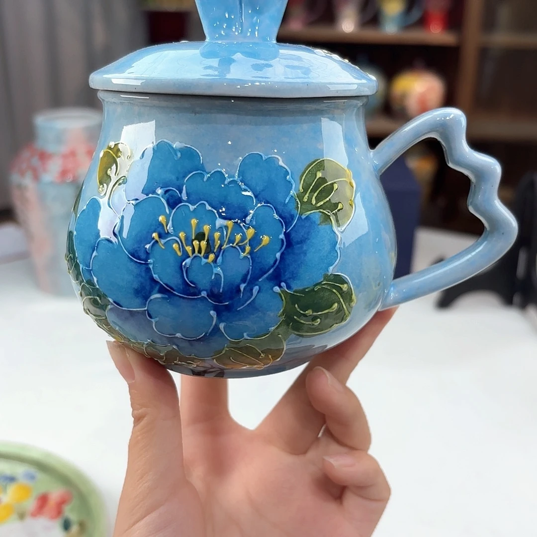 景德镇手绘高温釉下彩陶瓷茶具