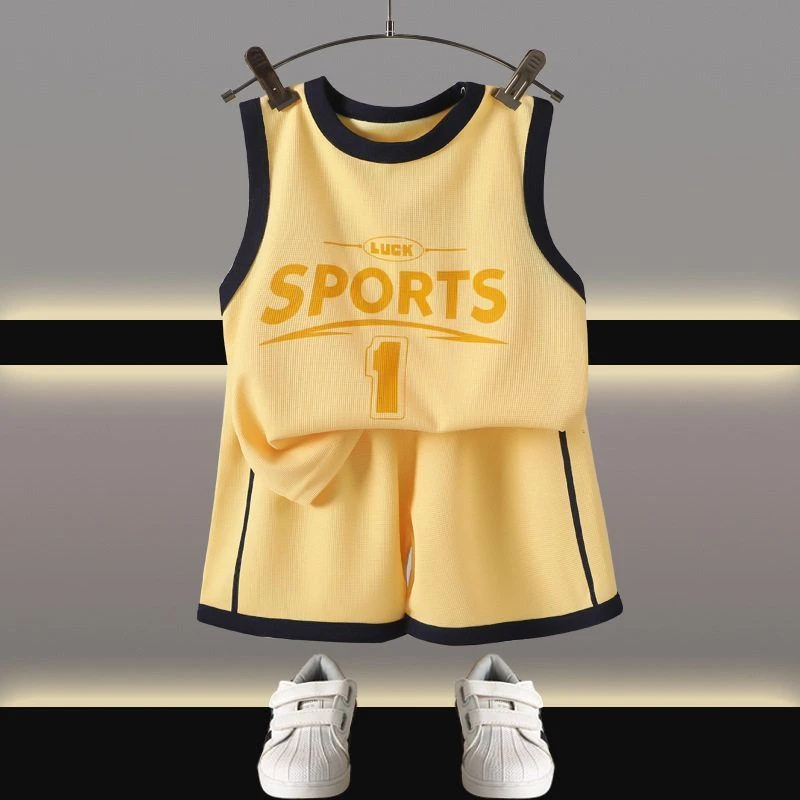 夏新款儿童背心套装宝宝短袖短裤两件套夏季童装韩版潮童套