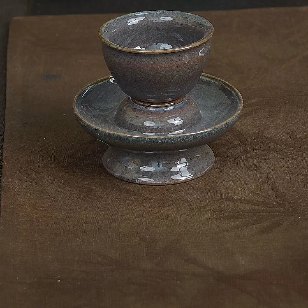 龙泉青瓷紫雀羽小盏手工主人杯茶杯品茗杯严卫恩龙泉青瓷