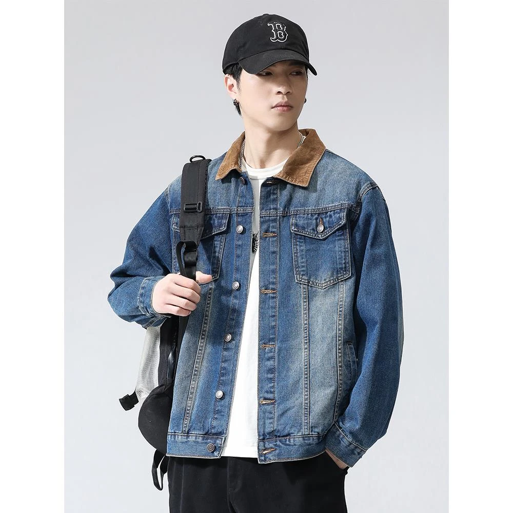 秋季新款牛仔外套男韩版修身复古潮流百搭休闲男士秋季款帅气夹克