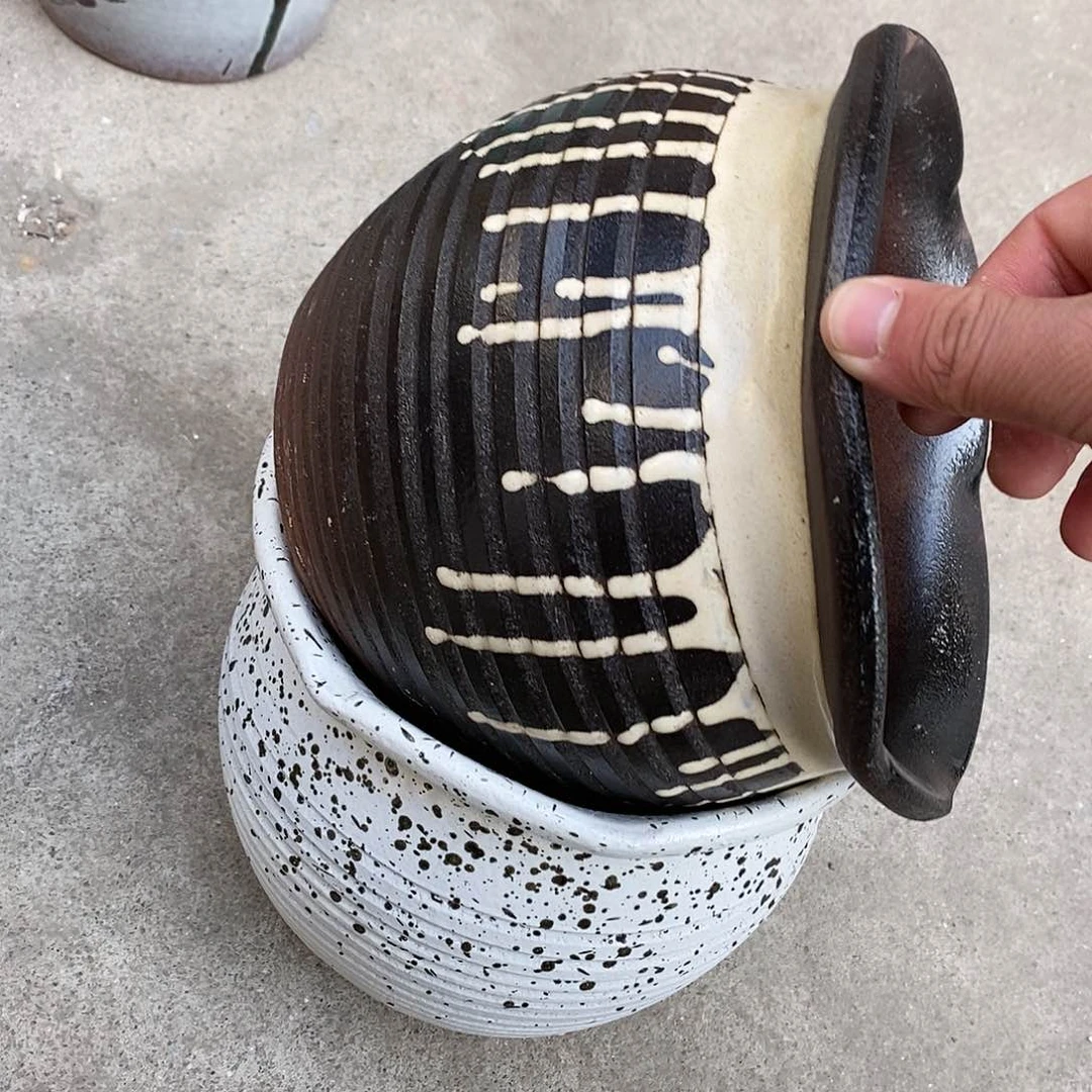 紫砂花盆瑕疵口20高16