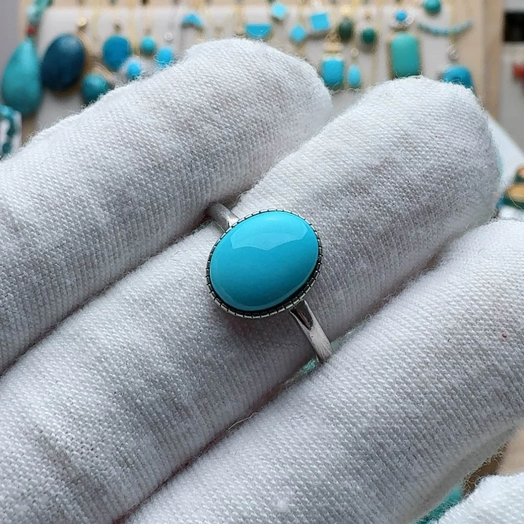 绿松石珠宝奇石银S925镶嵌