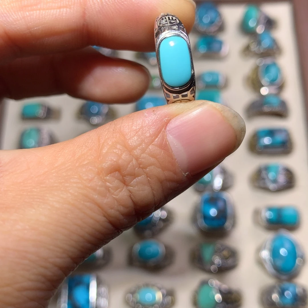 绿松石银S925镶嵌挂件