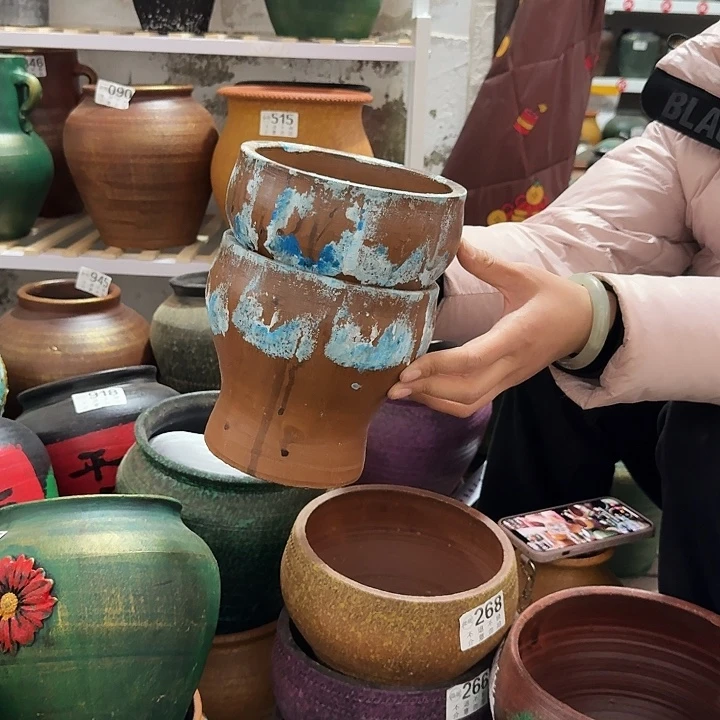 彩绘一对970高度14口径14