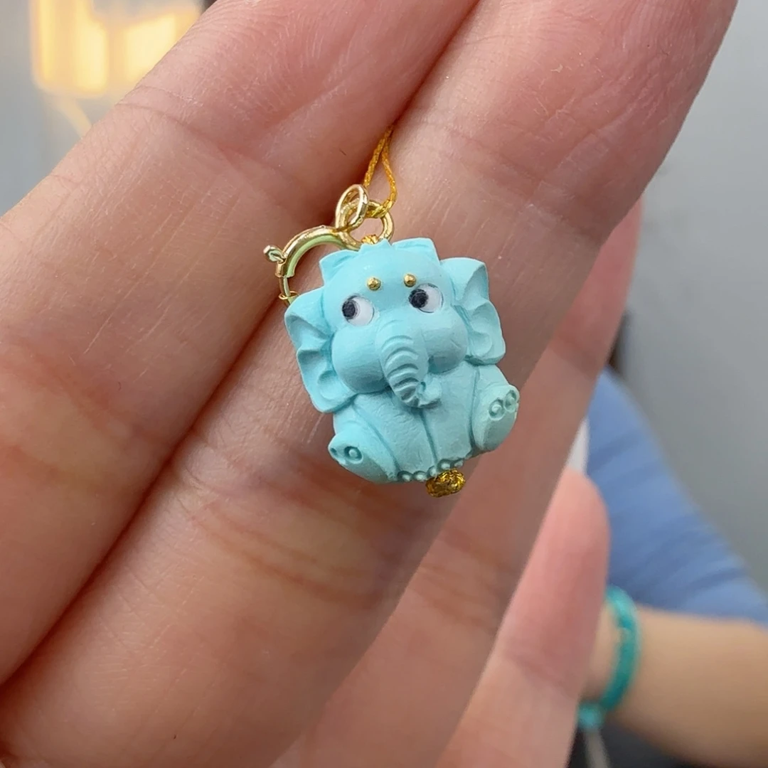 绿松石18K金镶嵌珠宝奇石