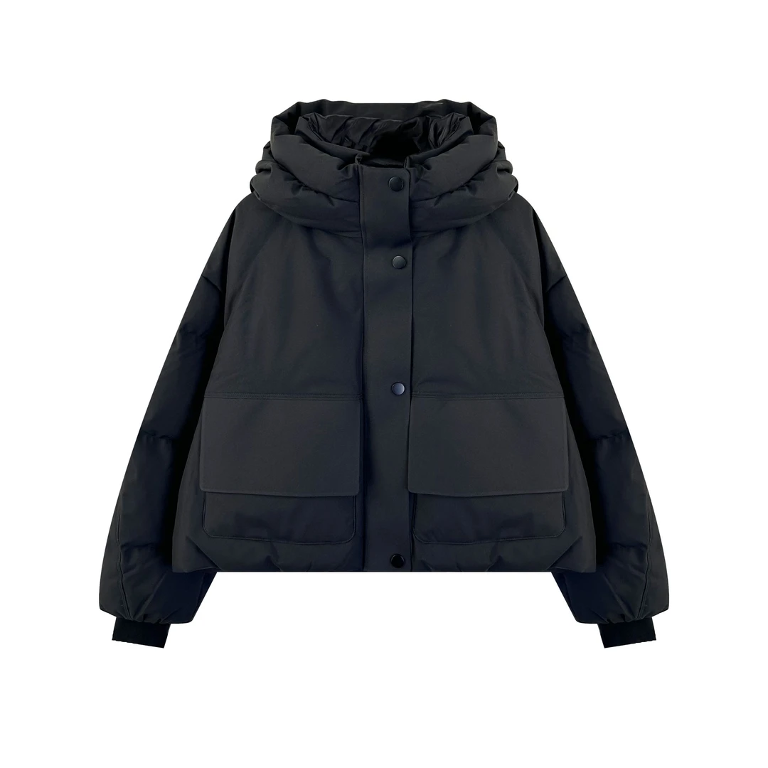 老琴私服时尚休闲设计感连帽保暖加厚羽绒服外套女6122