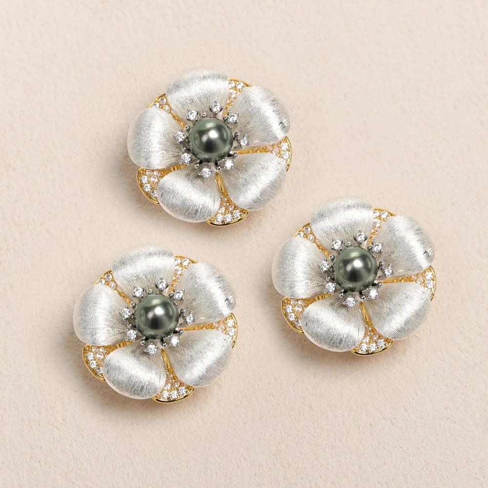 【叭哒不惑】8-9mm大溪地黑珍珠胸针 整体30-31mm 多样性发一