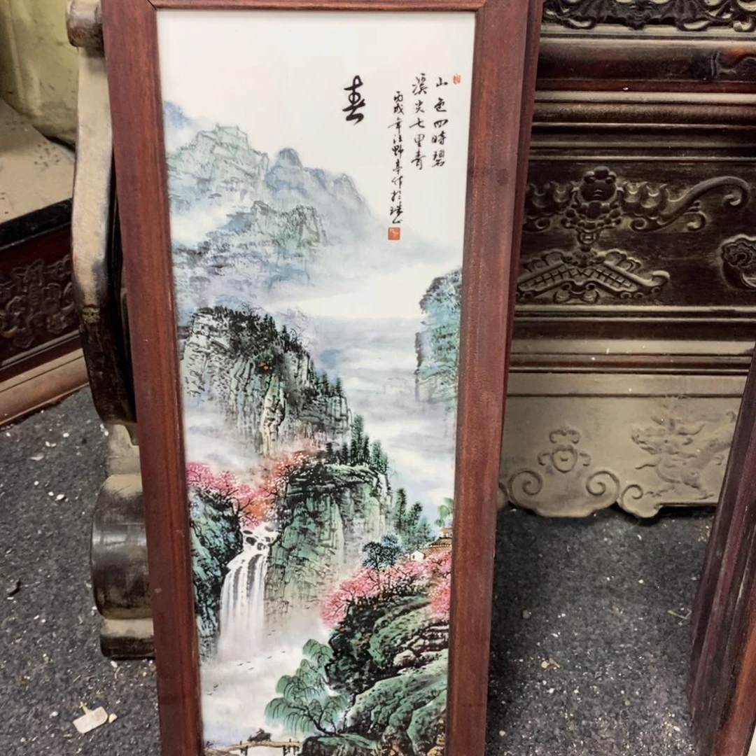 瓷片53*21*1景德镇瓷板画柴窑烧制