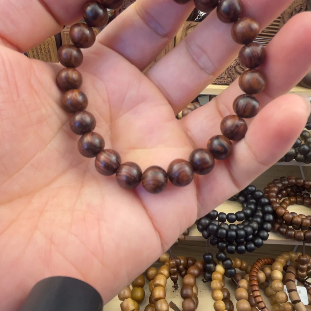 檀香木手串/手链海南黄花梨老料89圆珠