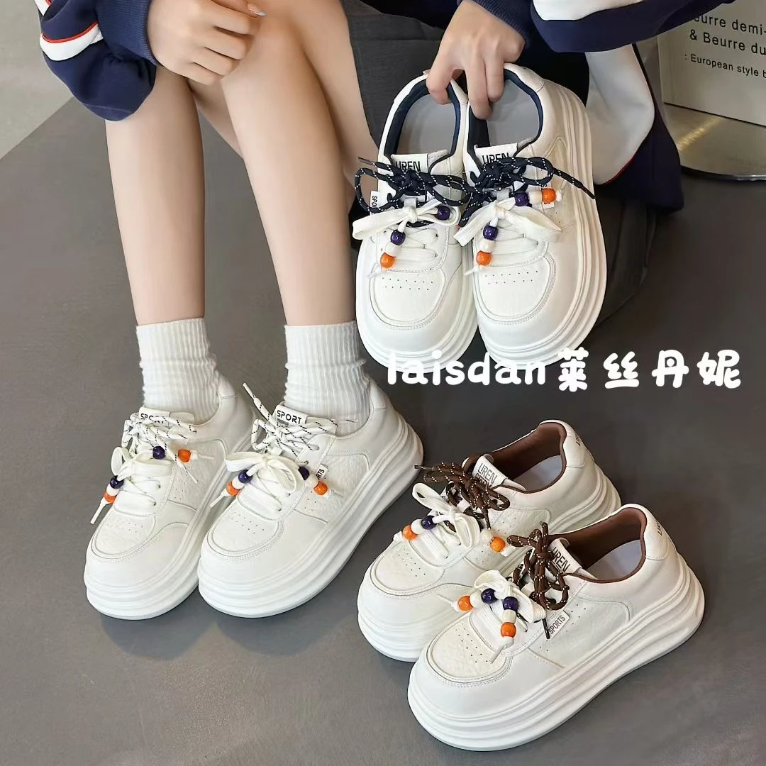 【莱丝丹妮】波西米亚厚底小白鞋