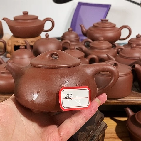 紫砂茶壶让****儿约250cc景舟石瓢原矿紫泥微瑕