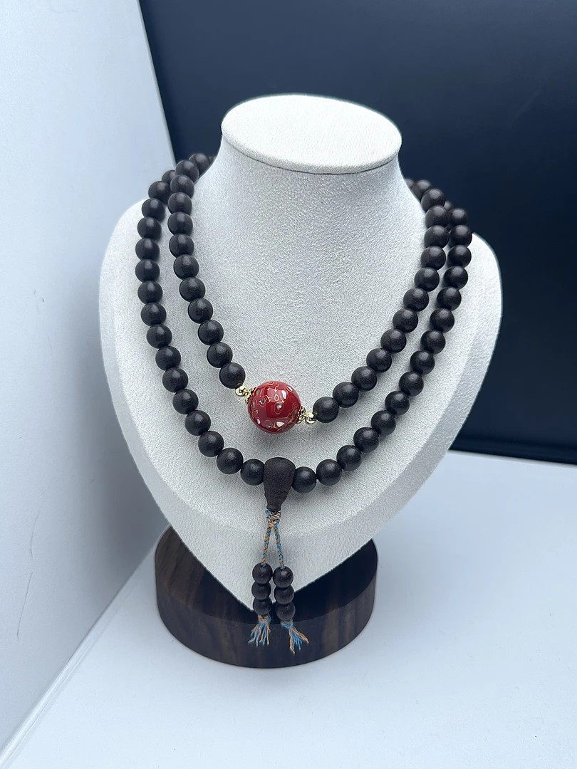 【新宣和内府降真搭配大漆款】天然手工制作8MM多圈（送黄药膜）