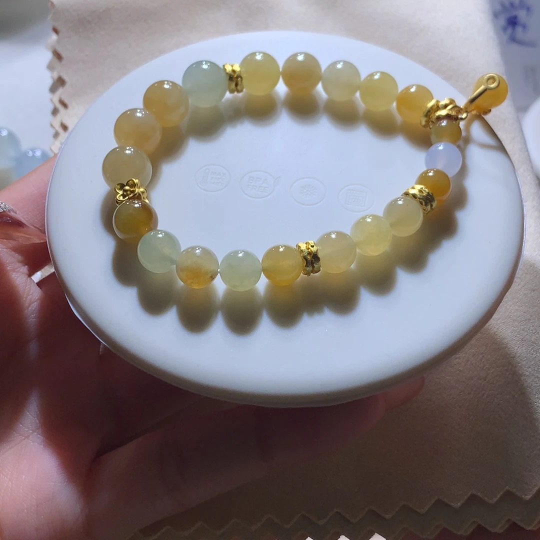 未镶嵌手串翡翠天然黄珠串