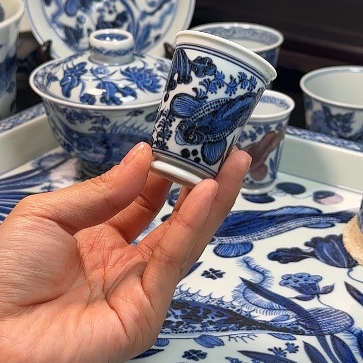 鱼藻闻香杯明续幽蓝