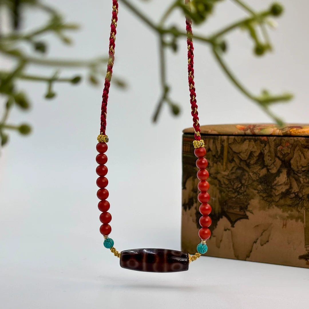 【晟伊】暴F三件套珠珠南红项链+名+日期+地址