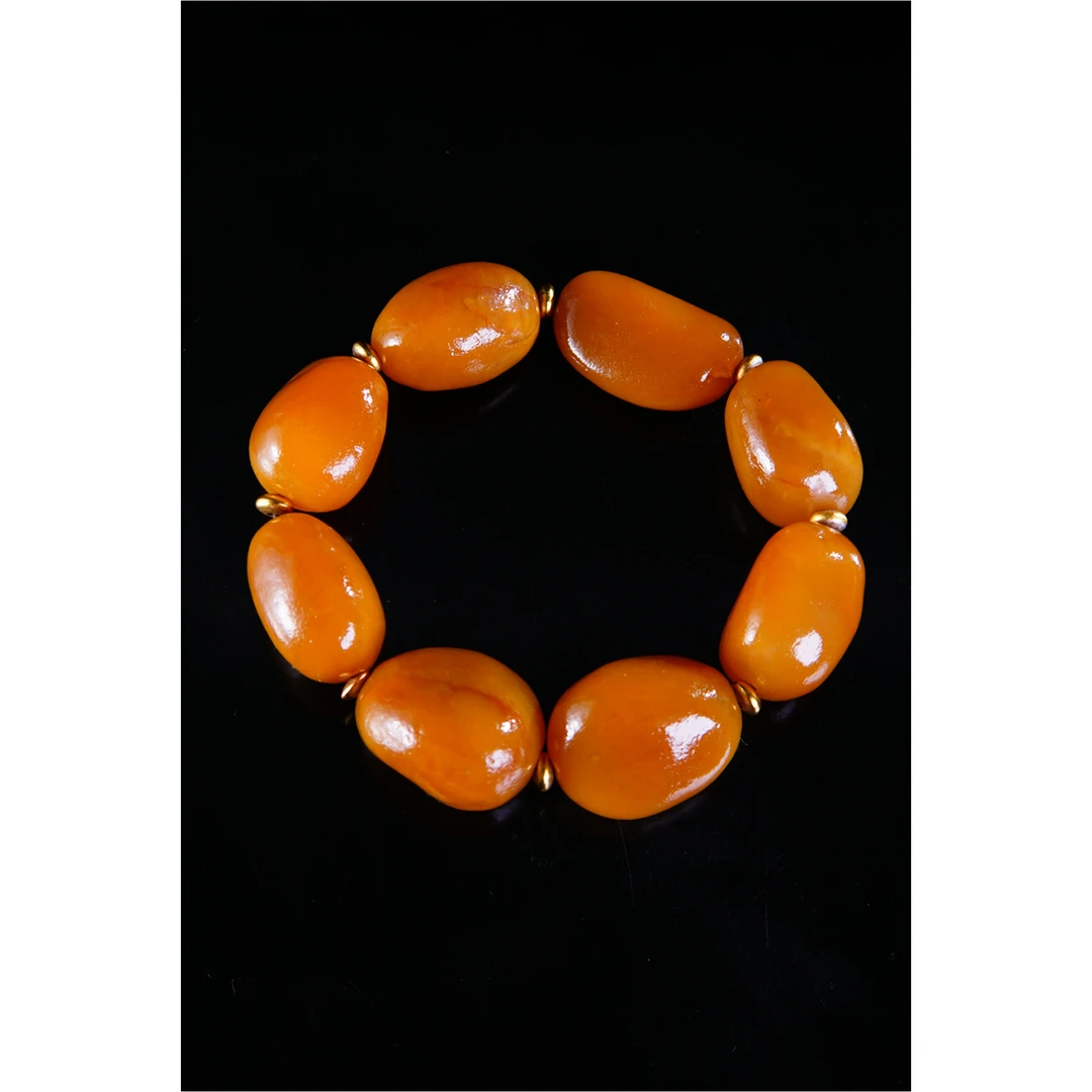 寿山田黄石原石手串 A494