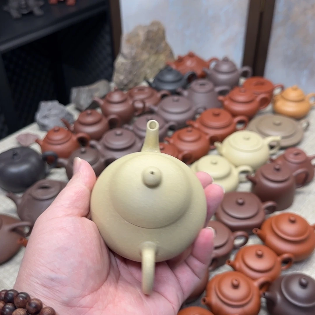 巴***q茶壶紫砂墨绿泥矮梨壶