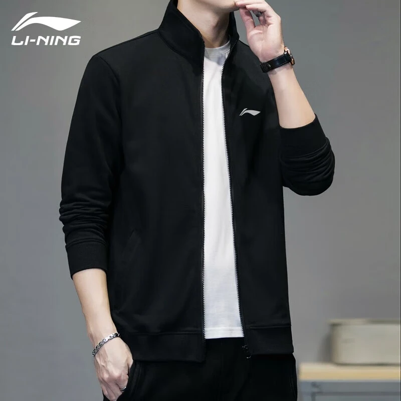 李宁男开衫卫衣宽松运动服潮流休闲2025年秋季新款外套大码男款