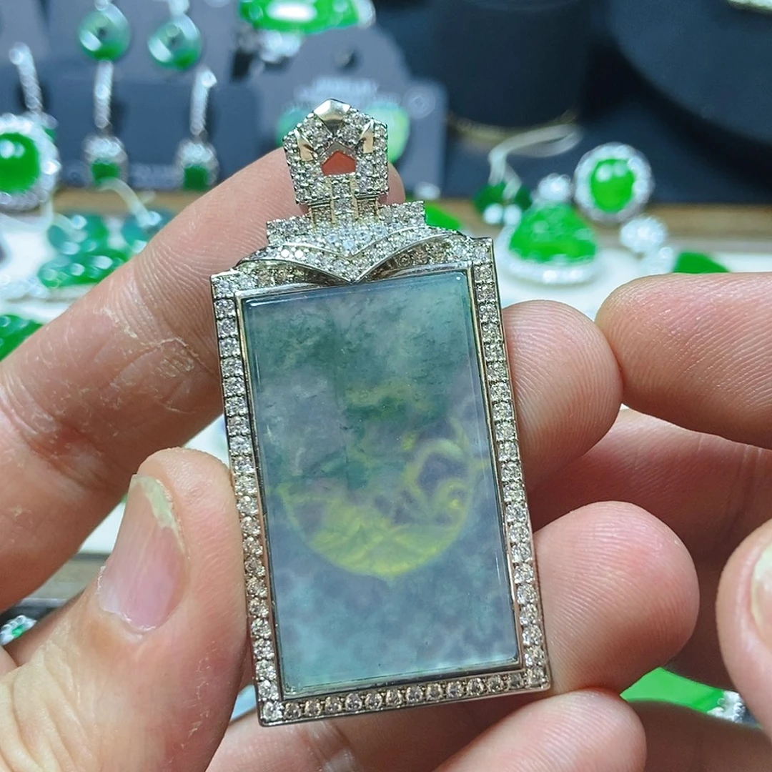 翡翠银S925镶嵌吊坠(不含链)728吊坠