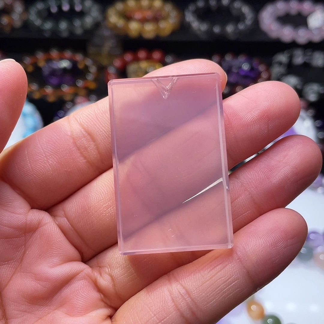 颈饰未镶嵌水晶粉水晶无事牌吊坠