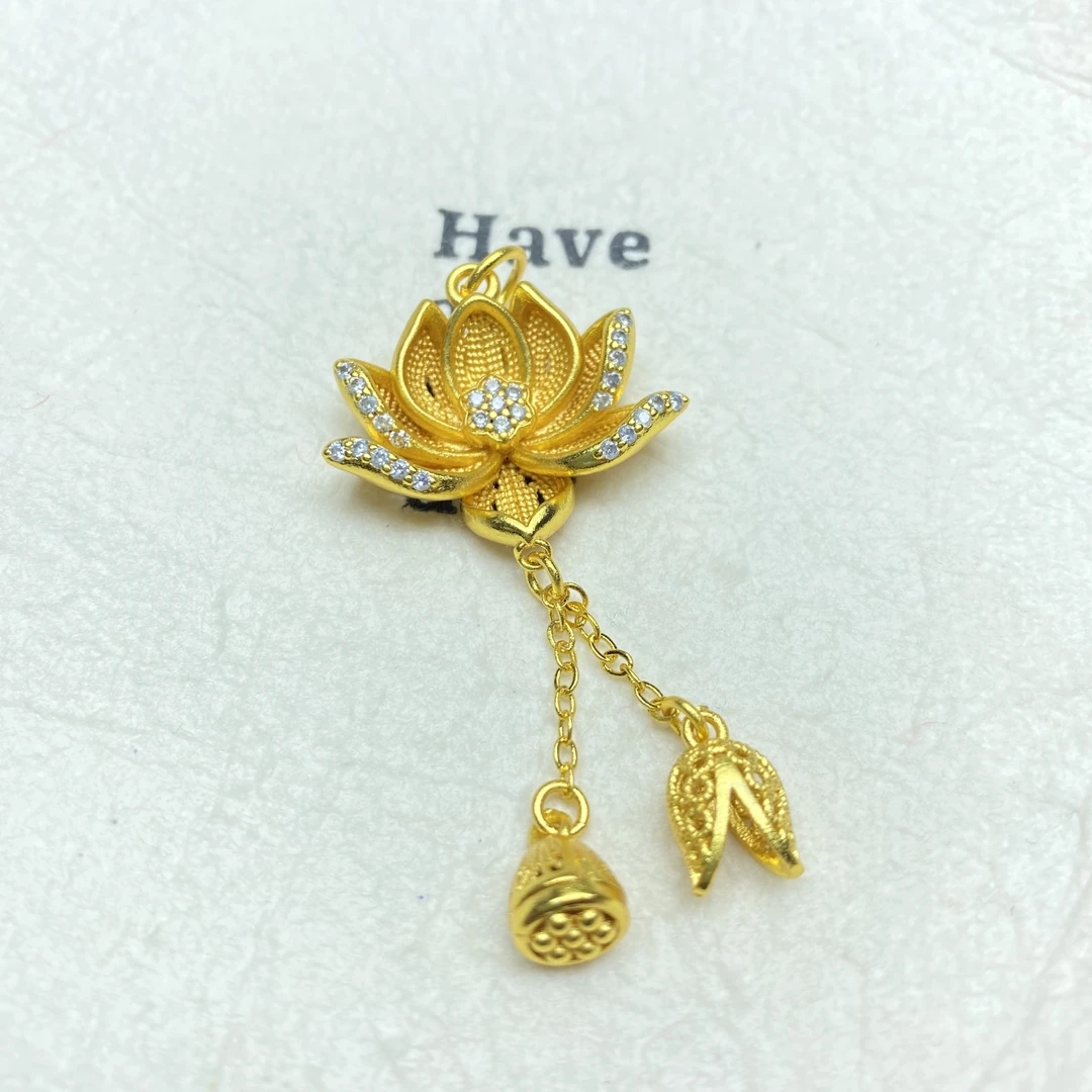 吊坠 C黄色荷花两世欢吊坠多样性发货46946