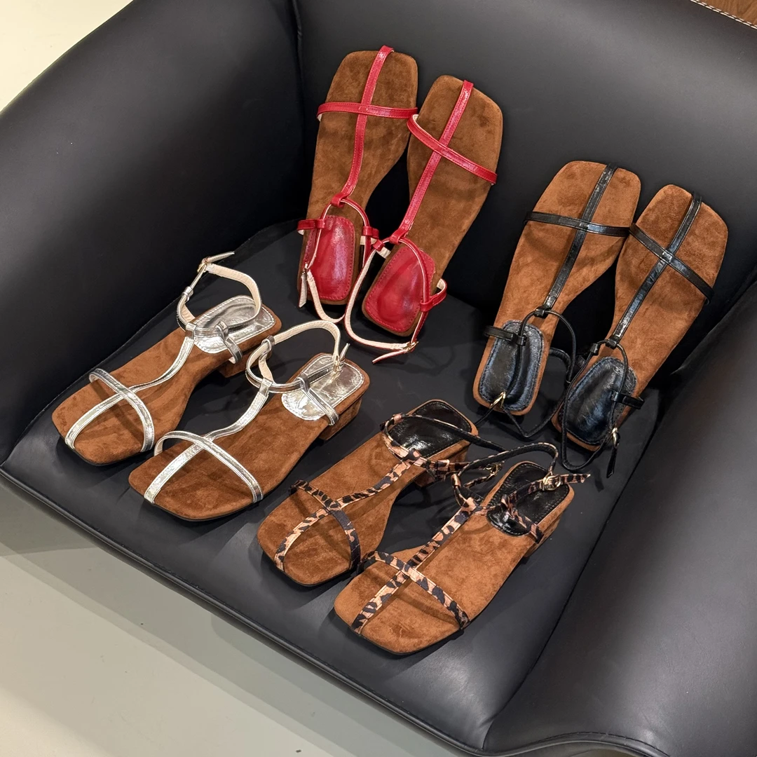 【胖福福大码女鞋】法式十字细带凉鞋女鞋子配裙子仙女气质罗马鞋