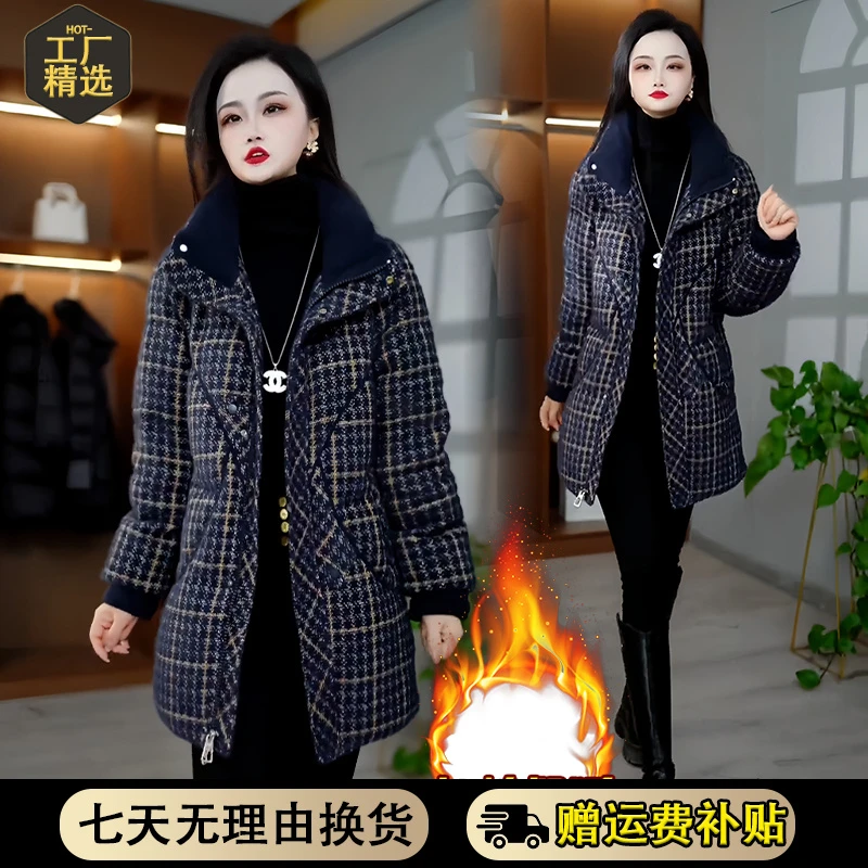 小个子时尚加绒加厚保暖2025年冬季新款高级感棉袄羽绒棉服女外套