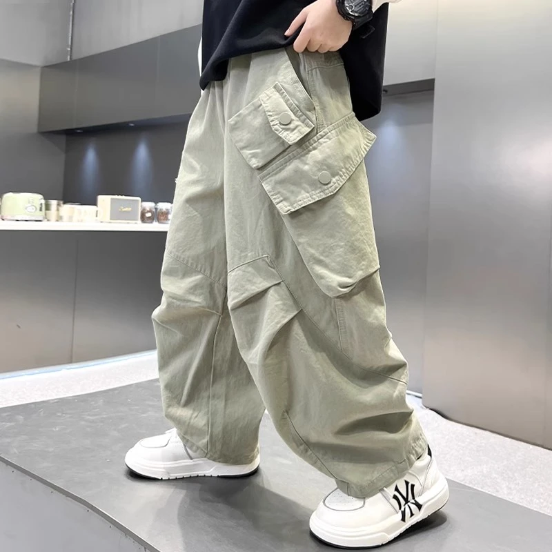 男童春夏2025新款长裤中大儿童工装休闲裤男孩帅气时髦潮酷A601