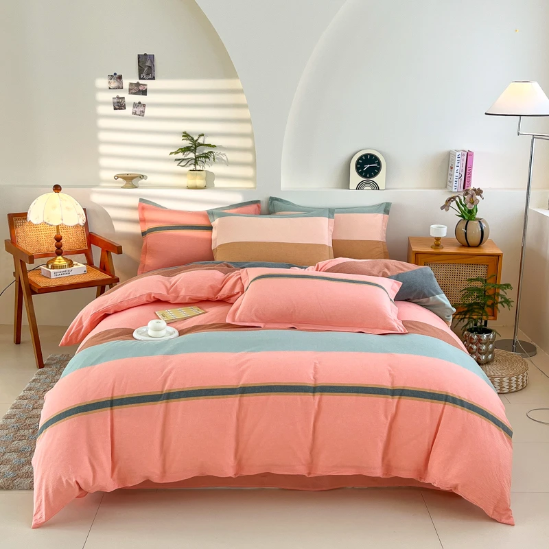 巴黎彩格/A类100%色织全棉四件套四件套纯棉100%全棉高档适合裸睡