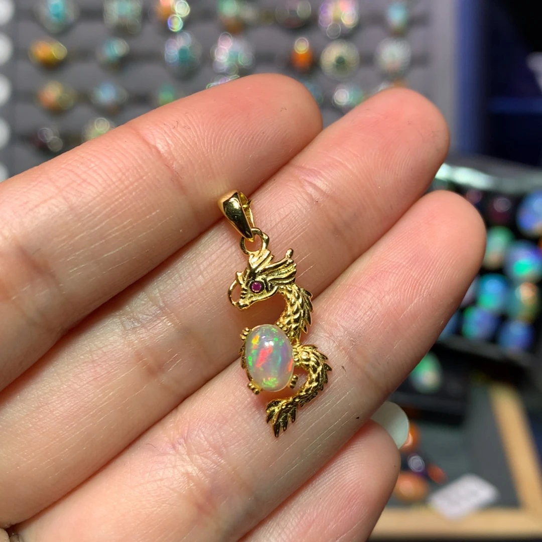 欧泊吊坠款式银S925镶嵌