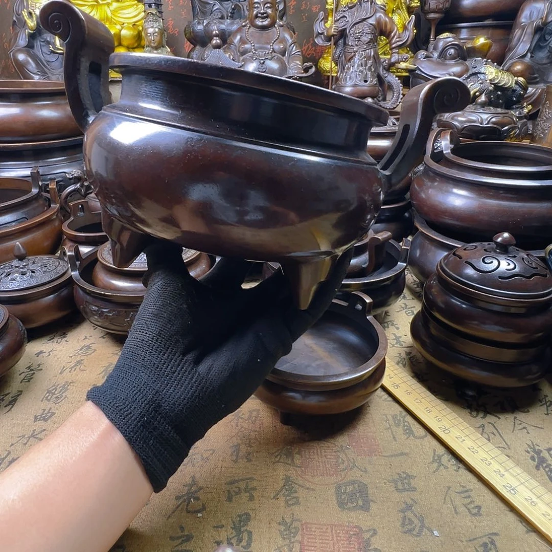 16.5公分口径官帽炉铜香炉供香炉