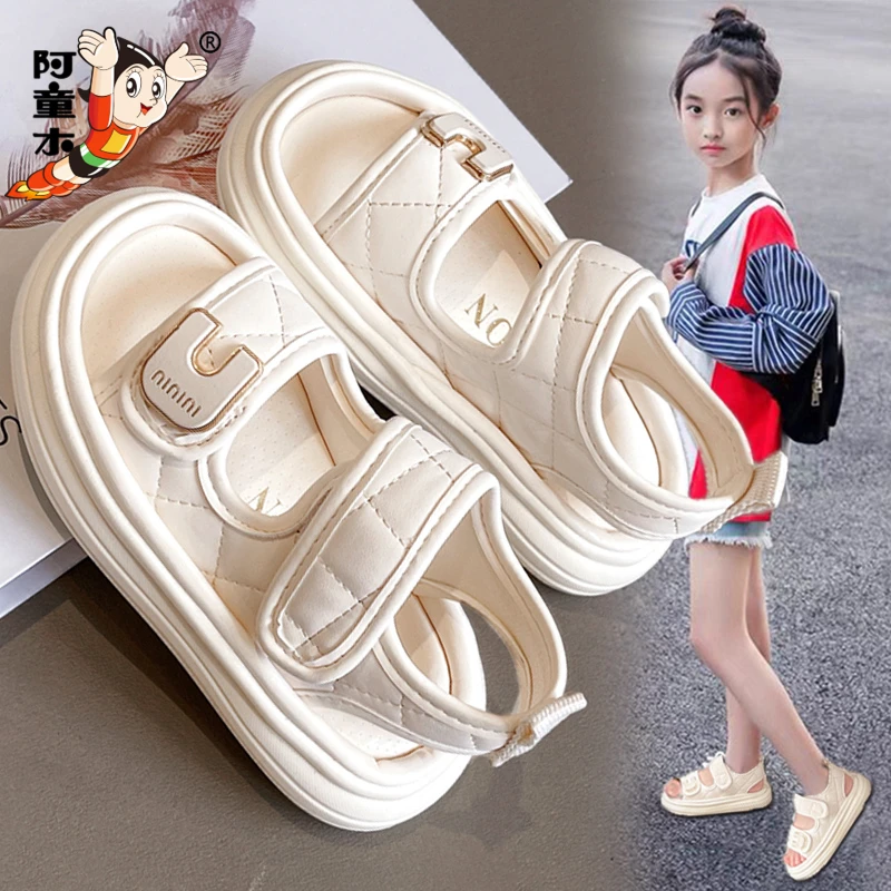 阿童木女童凉鞋2025新款夏季儿童露趾防滑沙滩鞋女孩时尚公主凉拖