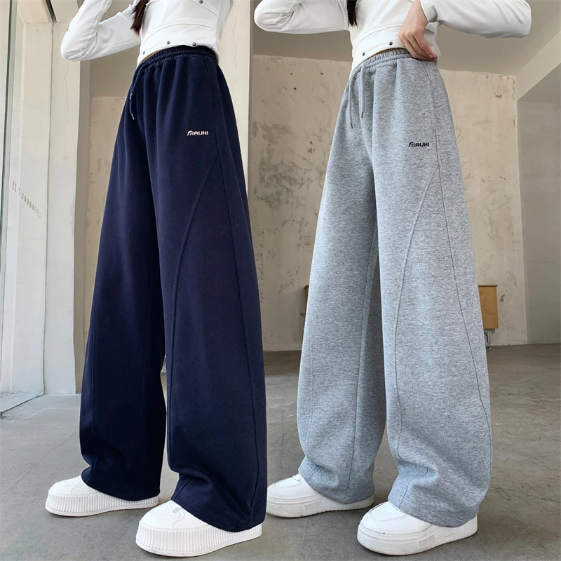 女童裤子秋款卫裤2025新款儿童中大童女孩直筒宽松春秋款运动裤潮