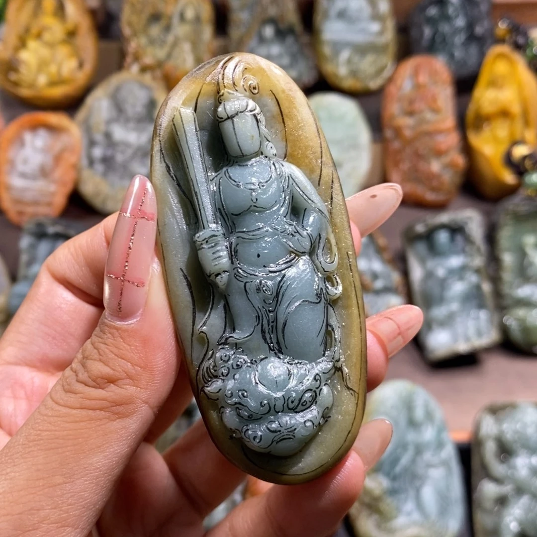 定制翡翠未镶嵌文殊菩萨