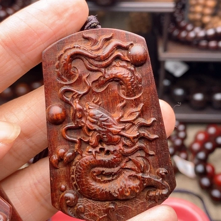 檀香紫檀（小叶紫檀）无事牌山水龙牌